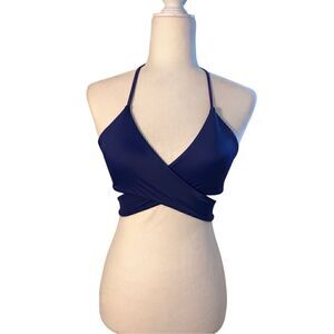 Deep purple wrap bikini top